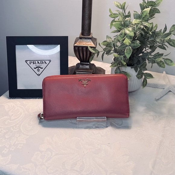 Prada Salmon Pink Long Wallet‎ - Picture 1 of 8